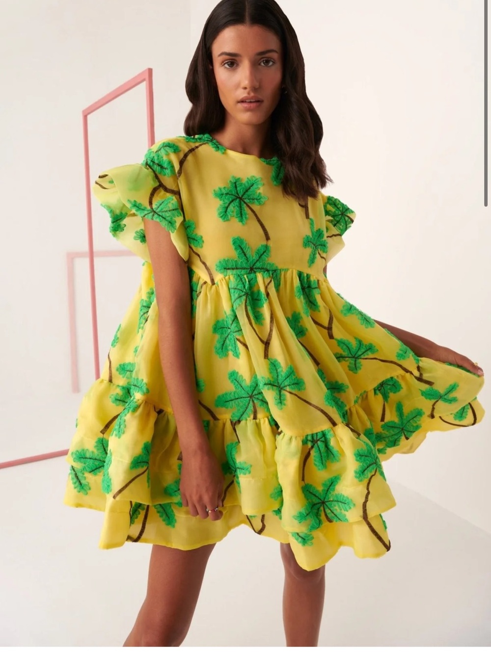 CeliaB Coral Palm Dress